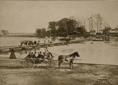 Pontonbrug tussen Georgetown en Anaconda Island, 1861-65 door Mathew B. Brady